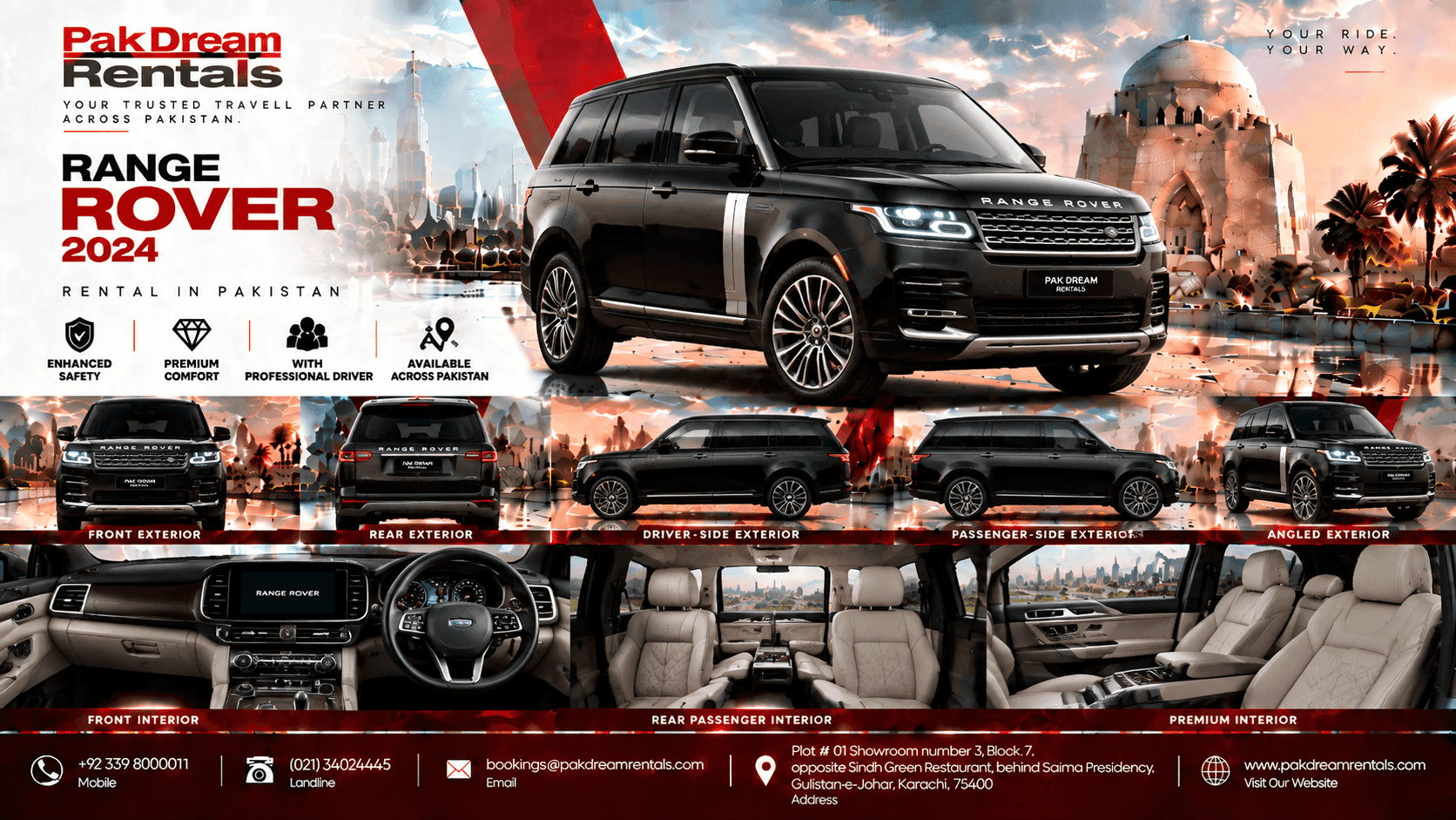 Range Rover Rental Pakistan | Luxury SUV With Driver - Pak Dream Rentals